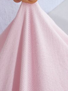 Momance Maternity Sweater Dress, Slim Fit, Contrast Color Collar And Cuff With Ruffle Hem Design, Elegant Date, Solid Color Long Sleeve Knit Dress, Versatile Round Neck Pullover Sweater Dress - Pink - View 10