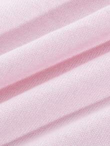 Momance Maternity Sweater Dress, Slim Fit, Contrast Color Collar And Cuff With Ruffle Hem Design, Elegant Date, Solid Color Long Sleeve Knit Dress, Versatile Round Neck Pullover Sweater Dress - Pink - View 8