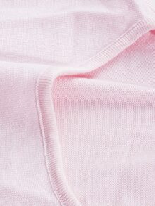 Momance Maternity Sweater Dress, Slim Fit, Contrast Color Collar And Cuff With Ruffle Hem Design, Elegant Date, Solid Color Long Sleeve Knit Dress, Versatile Round Neck Pullover Sweater Dress - Pink - View 9