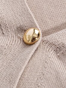 Momance Maternity Sweater Set, Loose Fit V-Neck Top With Metal Button Decor & Adjustable Waist Pants, Casual Everyday Versatile Solid Color 2 Pieces Set - Khaki - View 11