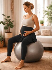 GentleRue Maternity Women's Casual Comfortable Black 2 In 1 Maternity Pants - Black - View 1