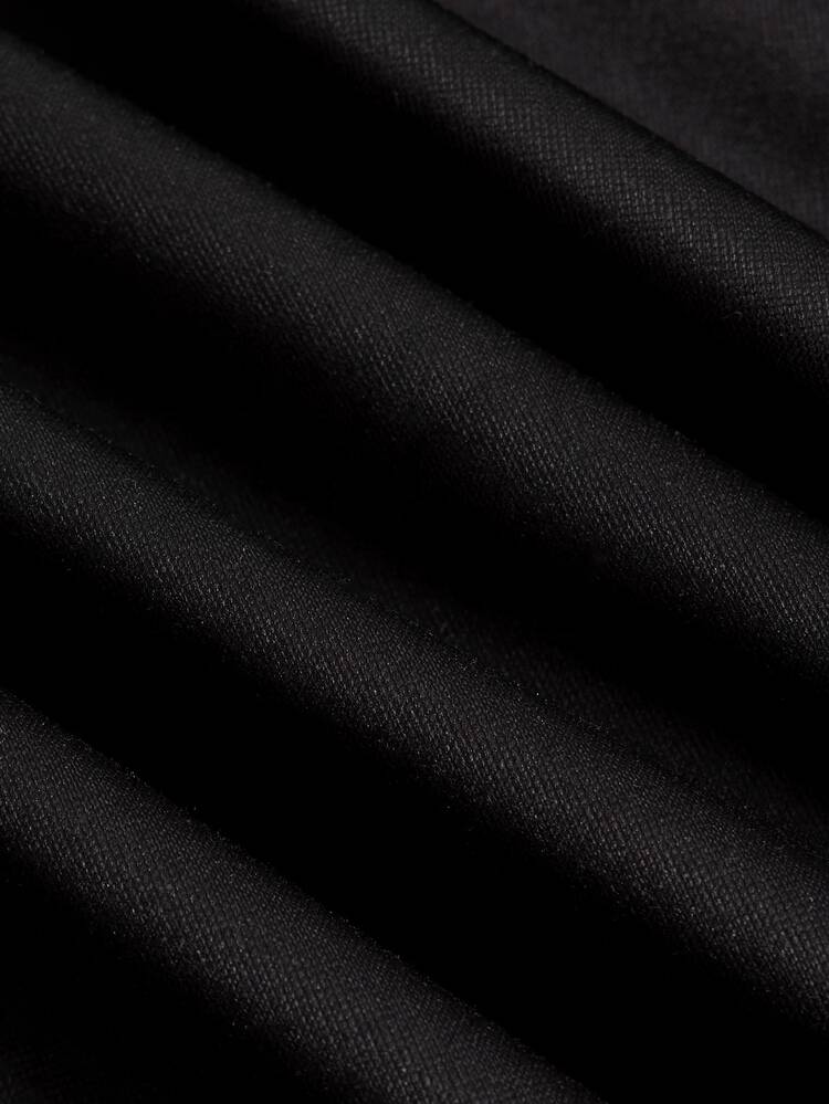 ROMWE MEN Hoodie Pria Kasual Motif Huruf Malaikat Gaya Musim Semi, Musim Gugur/Dingin - Hitam - View 8