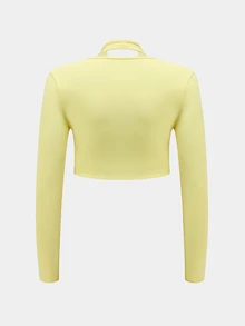 Rhythm Era Women's Plus Size Solid Color Casual Daily Travel Sports T-Shirt Fall - Yellow - View 5