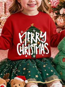 SHEIN Baby Girl Letter Pattern Casual Daily Long Sleeve Sweatshirt Autumn - Multicolor - View 5