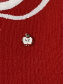 Souflis Gaun Sweater Anak Perempuan, Gaun Rajut Lengan Panjang Gaya Putri - Burgundy - View 6