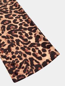 SHEIN Dewbera Women's Plus Size Leopard Print Casual Sports Leggings - Multicolor - View 5