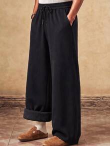 HIMLAND Men's Solid Color Casual Versatile Daily Wear Long Pants - Black - View 7