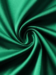 Calvaya Fashionable New Glossy Mock Neck Sleeveless Ruched Waist Asymmetric Bodycon Dress For Women - Green - View 7