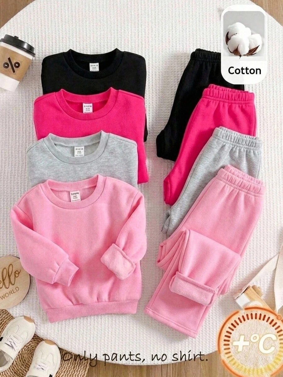 SHEIN Young Girl Solid Color Casual Versatile Daily Wear Sweatpants - Multicolor - View 1