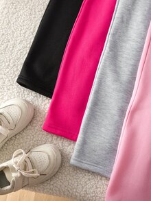 SHEIN Young Girl Solid Color Casual Versatile Daily Wear Sweatpants - Multicolor - View 6