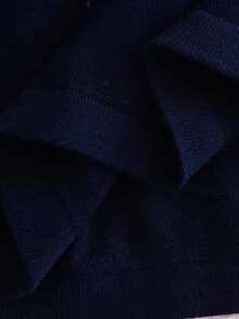 SHEIN 女童針織毛衣洋裝，甜美可愛，秋冬新款海軍藍刺繡工藝，韓系時尚寬鬆版型，珍珠鈕扣搭配3D蝴蝶結裝飾，柔軟百搭荷葉領長袖，適合假日穿搭，秋冬毛衣洋裝 - 藏蓝色 - 查看 7