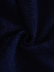 SHEIN 女童針織毛衣洋裝，甜美可愛，秋冬新款海軍藍刺繡工藝，韓系時尚寬鬆版型，珍珠鈕扣搭配3D蝴蝶結裝飾，柔軟百搭荷葉領長袖，適合假日穿搭，秋冬毛衣洋裝 - 藏蓝色 - 查看 8