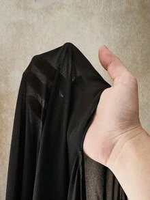 SHEIN ICON 大尺碼時尚秋季仿麂皮上衣，不對稱下擺，復古風優雅性感披肩式上衣，黑色，適合外出、夜店、派對、萬聖節 - 黑色 - 查看 9