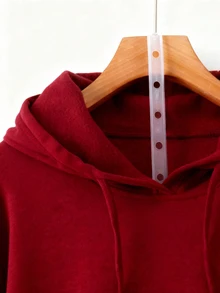 EMERY ROSE Plus Size Women Letter Embroide, Casual Loose Fit Retro American Style Sweatshirt For Women Sweatshirts Women's Sweatshirts Fall Winter - Burgundy - View 5