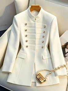 GlowEve Fall Clothes FOR WomenWomen's Solid Color Casual Versatile Daily Travel Lightweight Jacket - White - View 1