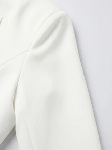 GlowEve Fall Clothes FOR WomenWomen's Solid Color Casual Versatile Daily Travel Lightweight Jacket - White - View 3