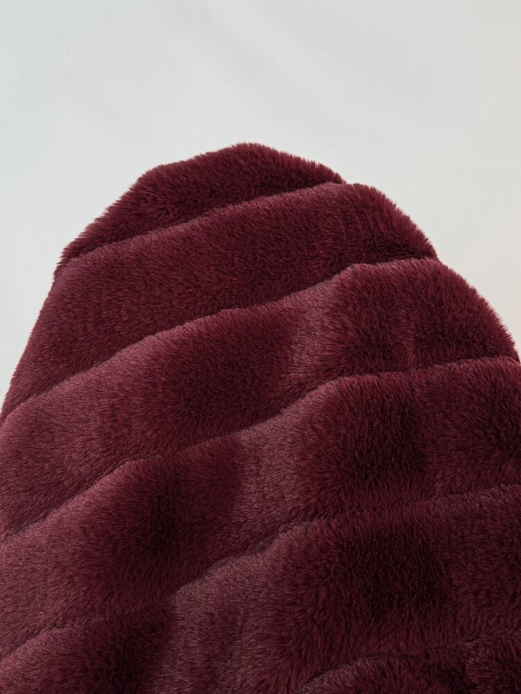 Reflora Plus Size Women's Solid Color Fashion Versatile Winter Faux Fur Coat Going Out Club Burgundy Elegant - Red - View 10