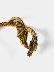 MortiRose 2pcs Bohemian Style Hollow Wing Dragon Earrings, Elf Costume Accessory, Cosplay Prop, Gothic Retro Fashion Earrings, Suitable For Party - Multicolor - View 8