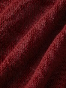 SHEIN MOD Elegant Burgundy Knit Two Pieces Set With Off Shoulder Lace Detail Long Sleeve Sweater,Knitted Two Pieces Outfit,Lace Patchwork Suit, V-Neck Suit - Red - View 6