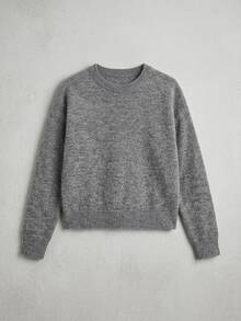Manfinity Homme Men's Solid Color Crew Neck Drop Shoulder Long Sleeve Casual Sweater, Old Money - Grey - View 4
