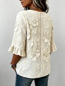 Breezaya Top Feminina Plus Size com Decote em V Pequeno, Estampa Total ...