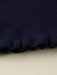 SHEIN Tween Girl Winter Knit 2 Pieces Set, Cute 3D Bow Sweater With Pleated Skirt, Elegant And Adorable - Navy Blue - View 5