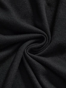 ROMWE Goth Women's Mid-Length Dress Dark Swamp Asymmetrical Hem Ribbon Foil Punk Music Festival - Black - View 11
