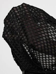 ROMWE Women's Mesh Tank Top Dark Swamp Goth Punk Street Rock Music Festival Style - Black - View 9