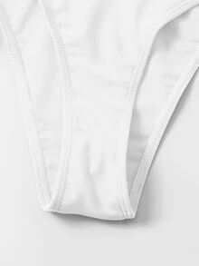 SHEIN Swim Bañador bikini halter push up con cordón lateral - Blanco - Ver 5