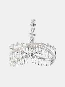Aravennia Cross-Border New Tassel Forehead Pendant Headpiece European And American Fashion Stage Performance Hair Accessory Hair Chain - Silver - View 2