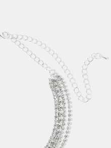 Aravennia Bridal Jewelry Claw Chain Multi-Layer Rhinestone Tassel Luxury Collarbone Chain For Fashionable Evening Party, Neck Decoration - Silver - View 6
