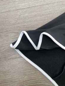 Easowa 女款 2026 秋季修身黑色拼色拉鍊長袖運動衫，適合日常、健身、旅行、外出休閒運動風 - 黑與白 - 查看 8