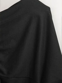 Muchica Women's Plus Size Short Sleeve Round Neck Solid Color T-Shirt And Drawstring Tie Waist Pants 2pcs Set Formal Black Summer Casual - Black - View 8