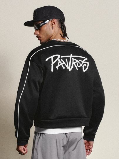 PAVTROS Men's Letter Graphic Casual Daily Pullover Sweatshirt