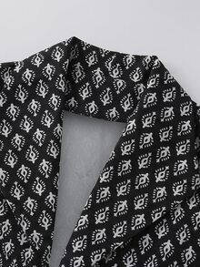 SHEIN LUNE 大尺碼女款休閒復古滿版印花風衣外套 - 彩色 - 查看 6