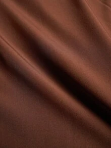 INAWLY Solva Plus Size Women's Elegant Blouse With Frog Button Front And Back Waist Tie Design Fall - Brown - View 8