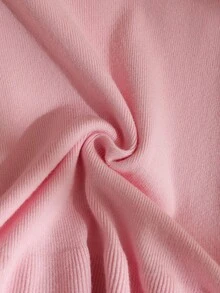 Gaun Rajut Lucu Lengan Panjang dengan Hiasan Pita untuk Anak Perempuan - Berwarna merah muda - View 4
