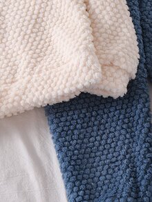 大童男孩熊刺繡毛絨家居服2件套，珊瑚絨面料柔軟蓬鬆，圓領長袖上衣搭配收口褲，休閒簡約清新風，親膚舒適寬鬆版型，兒童秋冬居家睡衣可愛百搭套裝 - 藍色 - 查看 6