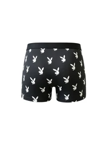 PLAYBOY X SUMWON 2-pack boxerkalsonger med bunny-logotyp och all-over-tryck – mjuka stretchiga trunks med elastisk midja, presentset - Multifärgad - Visa 3