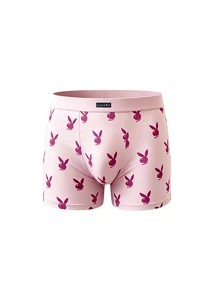 PLAYBOY X SUMWON 2-pack boxerkalsonger med bunny-logotyp och all-over-tryck – mjuka stretchiga trunks med elastisk midja, presentset - Multifärgad - Visa 4