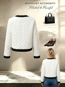 Yalmera Fall Clothes FOR WomenWomen Winter Coats - Black and White - View 2