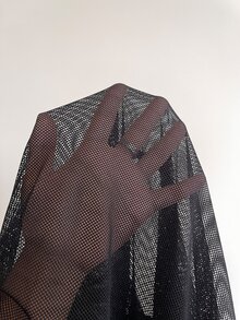 Muchica 女款黑色透視休閒街頭風寬鬆外套，適合秋季外出、居家與辦公穿著 - 黑色 - 查看 7