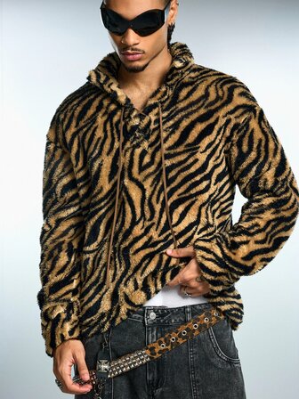 Street Life Men's Animal Print Tie-Up Wool