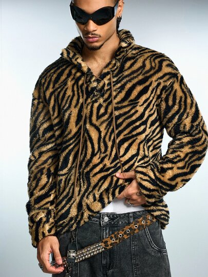 Street Life Men's Animal Print Tie-Up Wool