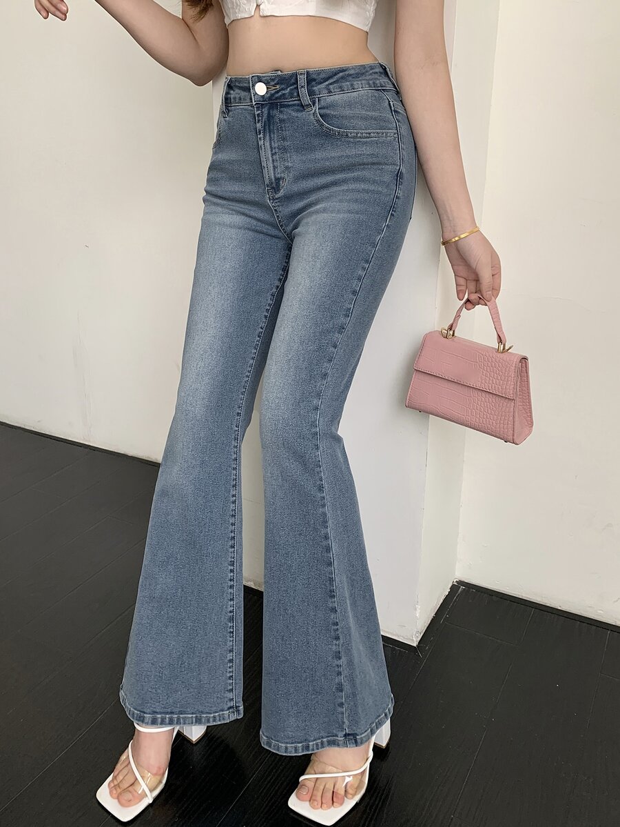 DAZY Vintage Western Style Women's Flare Jeans - Medium Wash - View 1