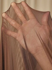 MaterniChic 孕婦純色荷葉邊下擺休閒性感優雅派對拍照洋裝 冬季女裝 秋季棕色 - 咖啡 - 查看 7