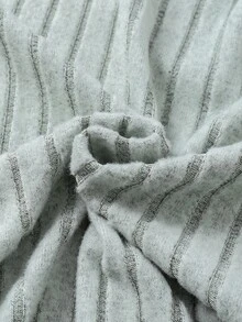 SHEIN Vintaside Kids 少女秋冬加厚保暖校園學生運動風 80年代可愛休閒內搭毛絨羅紋圓領長袖上衣與內搭褲套裝 - 綠色 - 查看 10