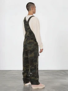 FORM&CHAOS Men's Casual Streetwear Daily Beach Vacation Camouflage Overall Cargo Pants Cream Olive Green Fall - Multicolor - View 3