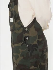 FORM&CHAOS Men's Casual Streetwear Daily Beach Vacation Camouflage Overall Cargo Pants Cream Olive Green Fall - Multicolor - View 6