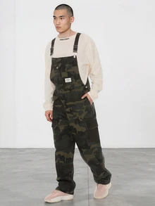 FORM&CHAOS Men's Casual Streetwear Daily Beach Vacation Camouflage Overall Cargo Pants Cream Olive Green Fall - Multicolor - View 4